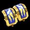 Hermes Earrings Cloisonne Metal/Enamel Gold/Blue/Yellow Women's E55987F, Set of 2 1