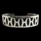 HERMES H logo manchette bracelet noir garnitures en métal argenté bangle accessoires 1