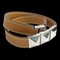 Bracelet Medor Leather/Metal Brown/Silver from Hermes 1
