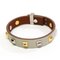 HERMES Mini Dog Clous Carres Leather,Metal Wrap Bracelet Gold,Light Gray,Silver 3