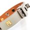 HERMES Mini Dog Clous Carres Leather,Metal Wrap Bracelet Gold,Light Gray,Silver, Image 6