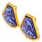 Enamel Cloisonne Earrings in Blue Metal from Hermes, Set of 2 2