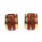 Rote Cloisonne Emaille & Vergoldete Ohrringe von Hermes 8