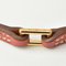 HERMES Bangle Bracelet Micro Rival Pink Brown Gold S Size, Image 5