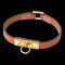 HERMES Bangle Bracelet Micro Rival Pink Brown Gold S Size 1