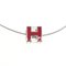 Cage Do Ash H Cube Silver Red Metal Enamel Necklace Chain from Hermes 2