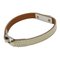 Leather & metal Cream & Silver Rival Mini Bangle from Hermes 3