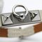 Leather & metal Cream & Silver Rival Mini Bangle from Hermes 9