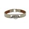 Leather & metal Cream & Silver Rival Mini Bangle from Hermes 1
