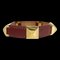 Vintage Medor Ohrstecker Armband Leder Rotgold 〇v Gravierte Metallbeschläge von Hermes 1