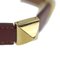 Vintage Medor Ohrstecker Armband Leder Rotgold 〇v Gravierte Metallbeschläge von Hermes 7