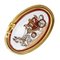 HERMES Email Brooch Carriage Cloisonne Gold Plated Red Women's 2