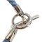 Bracelet en Cuir Grennan Série Bleue avec Raccord en Métal Argenté Tressé Mi T5 Taille Femme Homme de Hermes 3