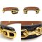 HERMES Bangle Bracelet Chaine d'Ancre Leather/Metal Navy/Gold Unisex 4