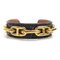 HERMES Bangle Bracelet Chaine d'Ancre Leather/Metal Navy/Gold Unisex 2