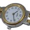 HERMES Clipper CL3.240 oro plata acero inoxidable GP esfera blanca reloj fecha señoras, Imagen 3