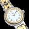 HERMES Clipper CL3.240 oro plata acero inoxidable GP esfera blanca reloj fecha señoras, Imagen 1