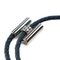 Tournis Tresse Bracelet Leather Navy Silver Hardware Braided Double from Hermes 4