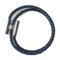 Tournis Tresse Bracelet Leather Navy Silver Hardware Braided Double from Hermes 2