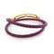 Bracelet Ruri Double Tour Leather/Metal Purple/Gold from Hermes 4
