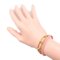 HERMES Luli Bracelet Size T2 Leather Metal Pink Gold Chaine d'Ancle Double Tour Braided 2