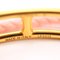 HERMES Luli Bracelet Size T2 Leather Metal Pink Gold Chaine d'Ancle Double Tour Braided 5