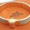 Charniere Bangle in Off-White Metal & Leather from Hermes 1