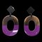 Hermes Buffalo Horn Earrings Brown Purple, Set of 2 1