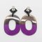 Hermes Buffalo Horn Earrings Brown Purple, Set of 2, Image 4