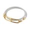 White Luli Double Tour Plated Leather & Gold Bracelet from Hermes 1