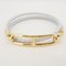 White Luli Double Tour Plated Leather & Gold Bracelet from Hermes 3