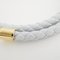 Weißes Luli Double Tour Armband aus plattiertem Leder & Gold von Hermes 10