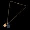 Okelly Z Engraved Vaux Swift Metal Navy Gold Necklace from Hermes 1
