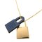Okelly Z Engraved Vaux Swift Metal Navy Gold Necklace from Hermes 3