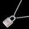 HERMES Necklace Cadena Motif SV Sterling Silver 925 Pendant Choker Kadena Padlock, Image 1