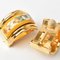 Hermes Earrings Enamel Cloisonne Flower Motif Yellow Gold, Set of 2 6