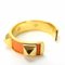 HERMES bracelet jonc accessoire medor clous en cuir orange plaqué or GP accessoires dames 3
