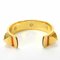HERMES bracelet bangle medor accessory leather studs orange gold GP plated ladies accessories, Image 4