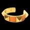 HERMES bracelet bangle medor accessory leather studs orange gold GP plated ladies accessories, Image 1