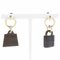 Hermes Amulet Buffalo Horn X Gold Plated Brown Ladies Earrings, Set of 2 2