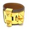 HERMES Medor Corriedossian Leather Bracelet Women's Brown x Gold Hardware 4