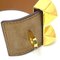 HERMES Medor Corriedossian Leather Bracelet Women's Brown x Gold Hardware 2