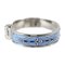 HERMES Charniere PM Bracelet Metal Cloisonne Silver Light Blue Bangle 3