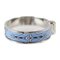 HERMES Charniere PM Bracelet Metal Cloisonne Silver Light Blue Bangle 4