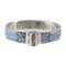 HERMES Charniere PM Bracelet Metal Cloisonne Silver Light Blue Bangle 2