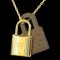 HERMES Necklace Pendant O'Kelly Cadena Y Engraved Gold GP Accessories Women's 1