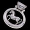HERMES pendant top silver metal head necklace charm horse ladies 1