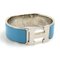 HERMES Bangle Bracelet Click Crack Metal/Enamel Silver/Light Blue Ladies 2