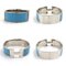 HERMES Bangle Bracelet Click Crack Metal/Enamel Silver/Light Blue Ladies 3