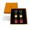 Hermes O'Kelly Earrings Metal Vaux Swift Red Gold D Engraved Women's, Set of 2 4